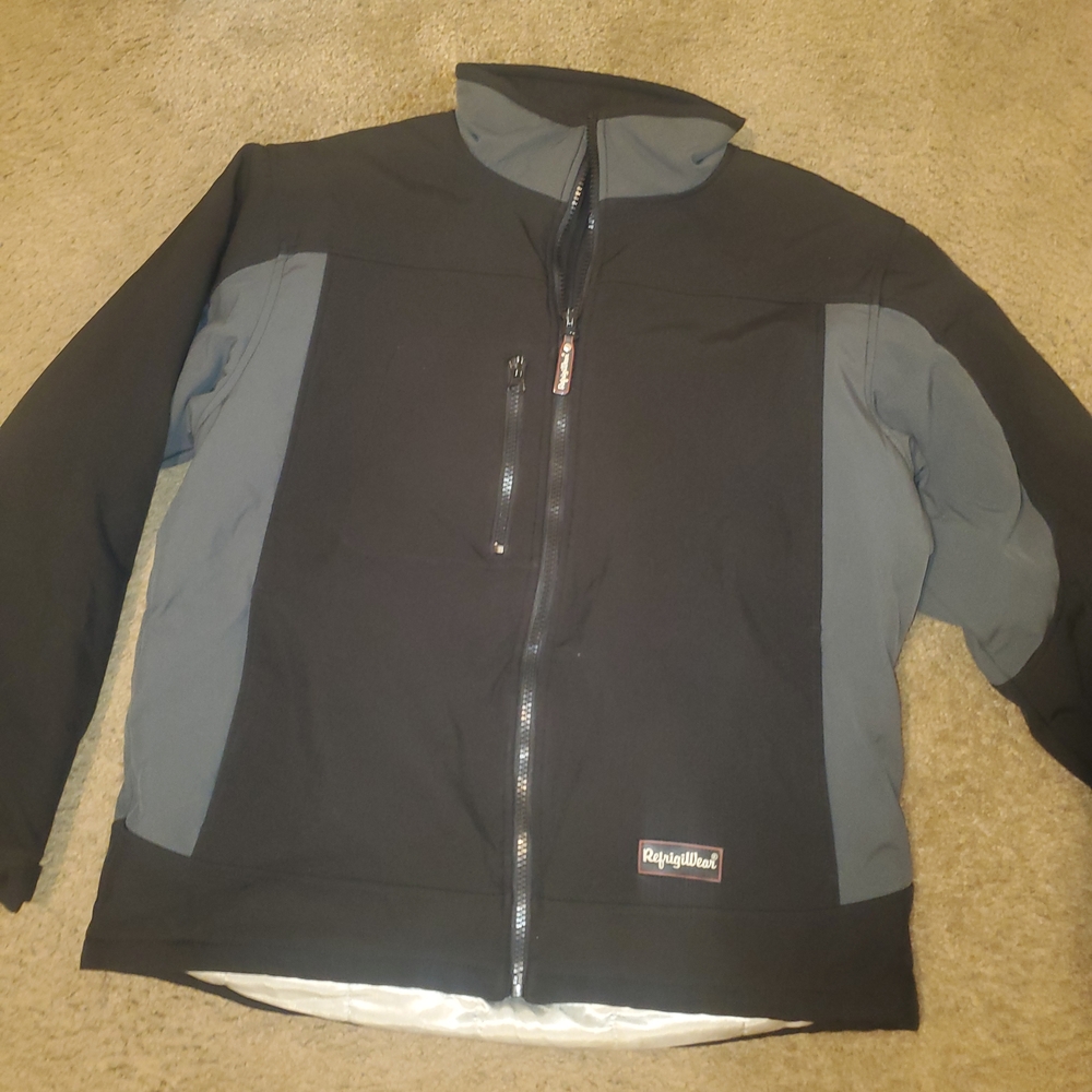 Black and Gray Performance Fleece Jacket with High Collar